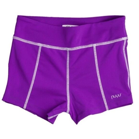 NWT KANSAS STATE UNIVERSITY PATCH POCKET PURPLE RUCHED YOGA SHORTS‎ - Picture 1 of 3